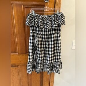 J. Crew dress - checkered - strapless - cotton